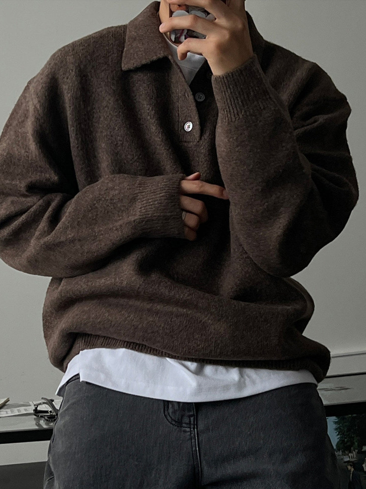 Loose-fitting Casual Long-sleeve Knit Sweater