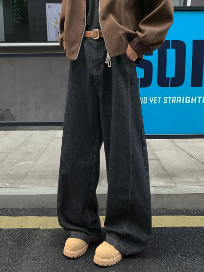 Retro Blue American-Style Bootcut Jeans For Men