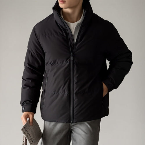 Mens Short Insulated Down Jacket Thickened Casual Outerwear