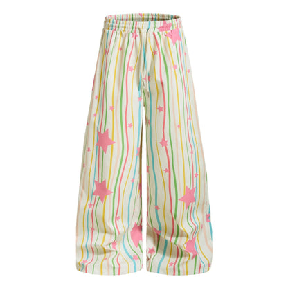 Women's Striped Color-block Casual Pants