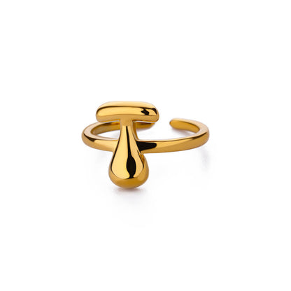 Cute Bubble Letters Ring Gold 18K Gold Plated Ring
