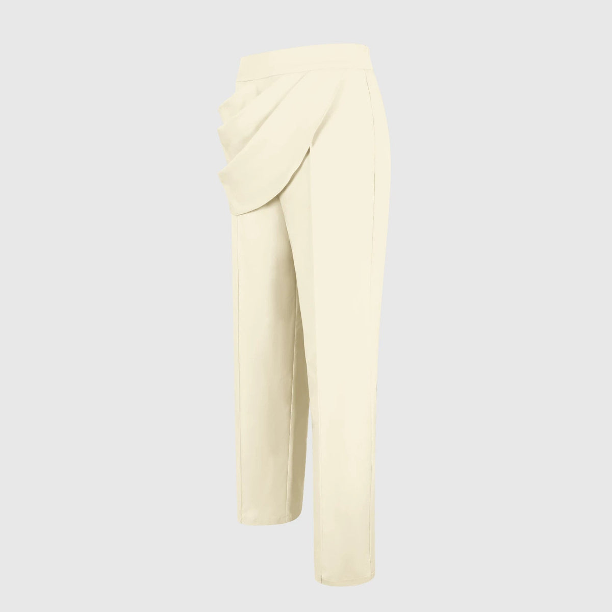 Design-focused Irregularly Crossed Mid-rise Tailored Trousers