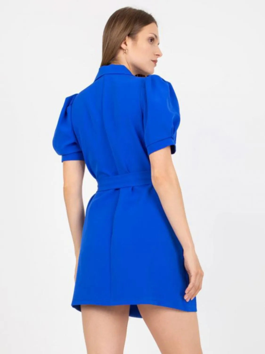 Tie Waist Short Sleeve Blazer Dress