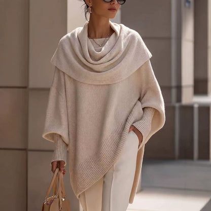 Loose Batwing-sleeve Asymmetrical Pullover Top
