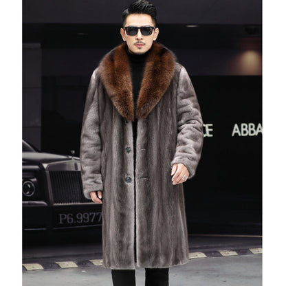 Thick Fur Long Coat Men Autumn Winter New Casual Warm