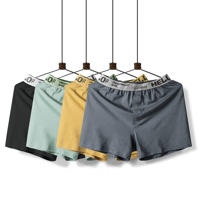 HELLO Men's Pure Cotton Loose Boxer Pants