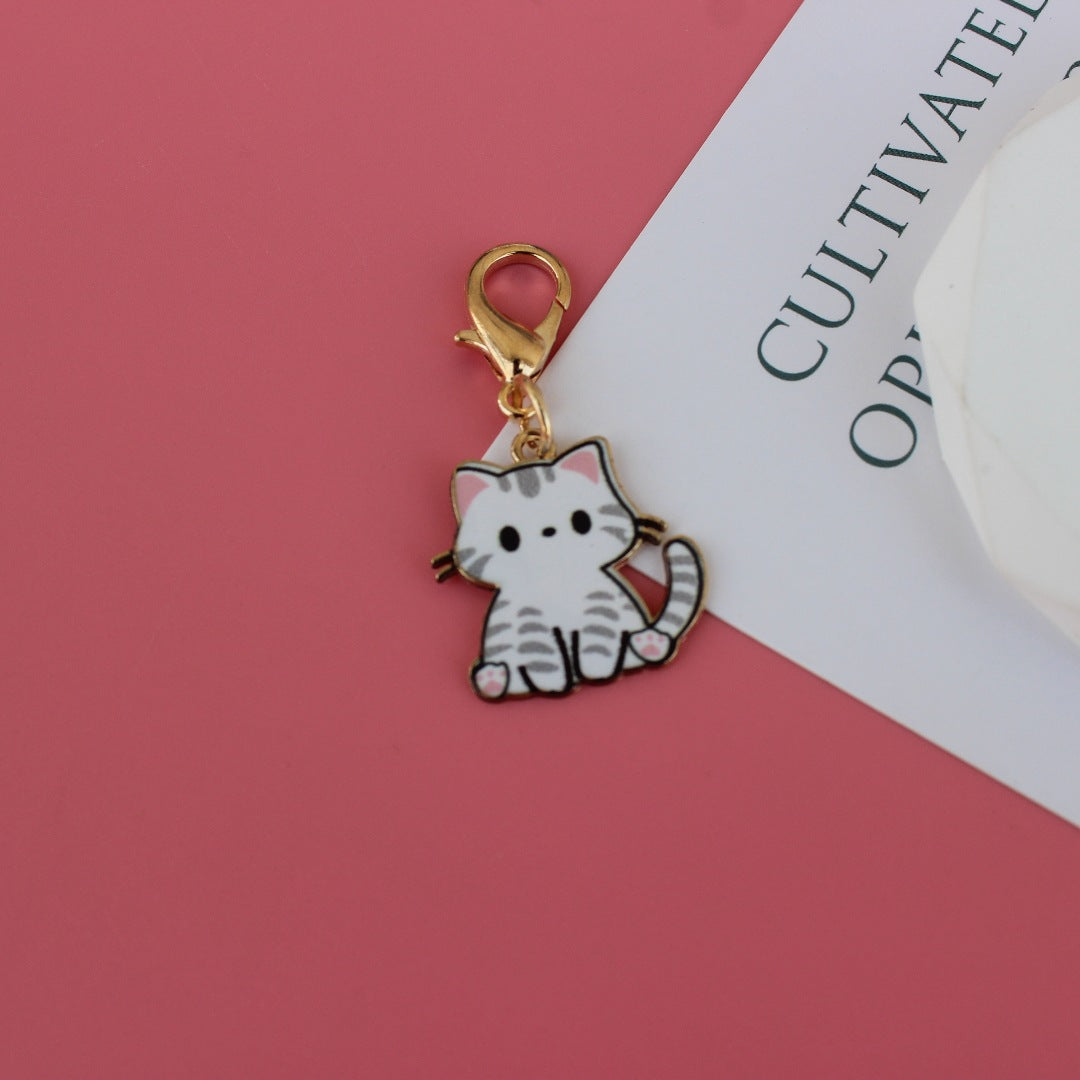 Cute Cartoon Cat Keychain, Chubby Cat Earphone Case Charm