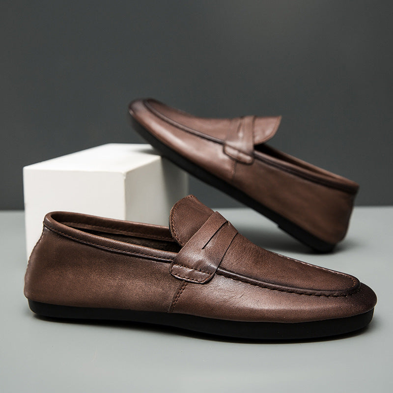 Mens Loafers, Soft Leather Slip-on Casual Shoes