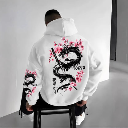 Fashionable Printed Hooded Casual Mens Sweatshirt