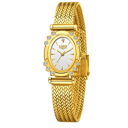 Womens Wheat-ear Strap Square Watch