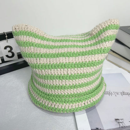 Simple Striped Casual Wool Hat