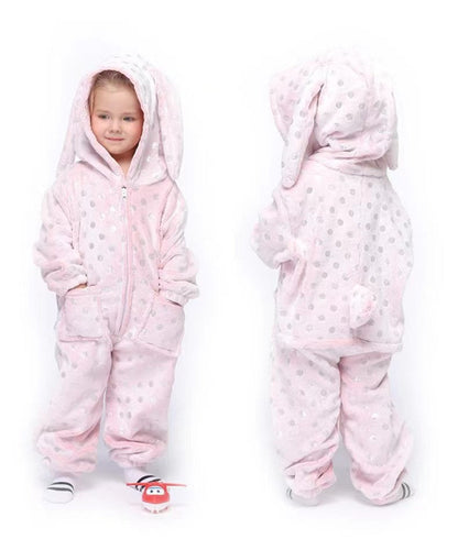 Flannel Children's Animal One-piece Pajamas
