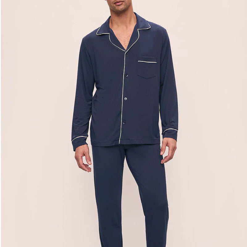 Men's French-style Long-sleeve Top And Pants Set