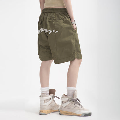 Embroidered Letters Basketball Shorts Men