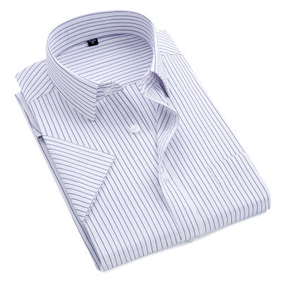 Summer New Men's Business Short-sleeved Shirts, Vertical Tooling Men's Casual Shirts