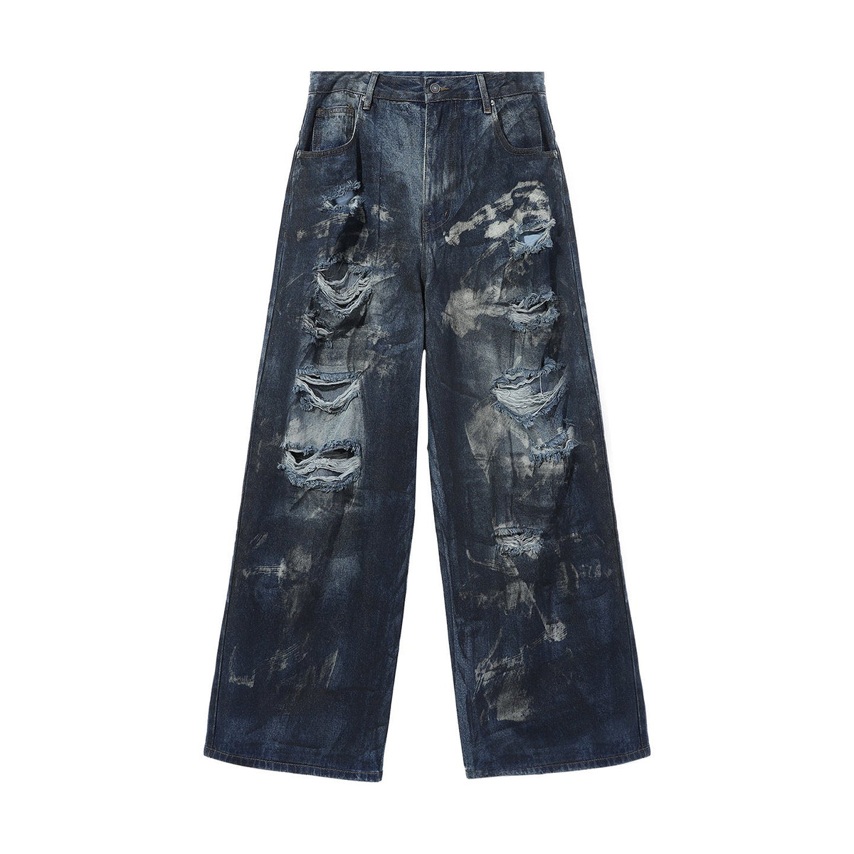 Mens Dirty Stained And Ripped Jeans