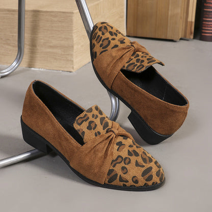 Bow Leopard Print Casual Pumps Women