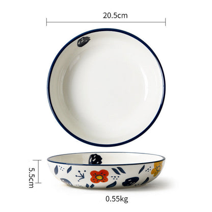 Ceramic Tableware Pastoral Dinner Plate