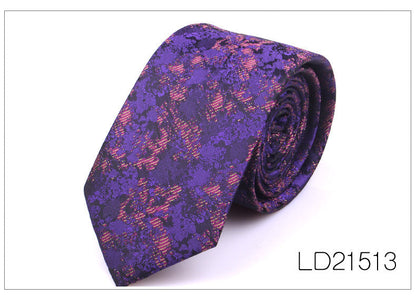 Men's 6cm Flower Graffiti Yarn-dyed Tie