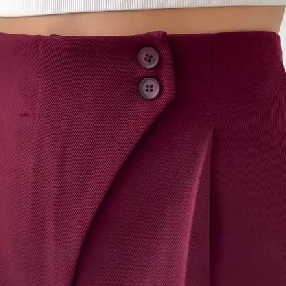 High-waisted Draping Wide-leg Pants Women's Style