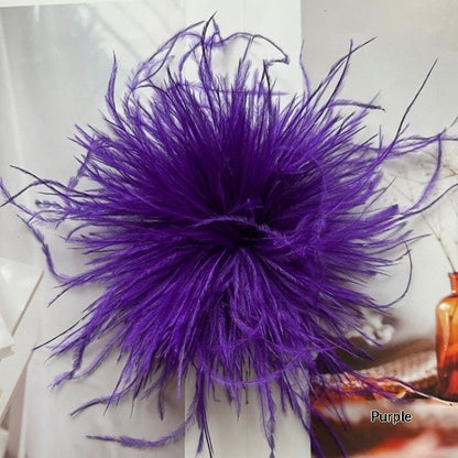 New Colorful Ostrich-feather Brooch Headdress Hair Clip