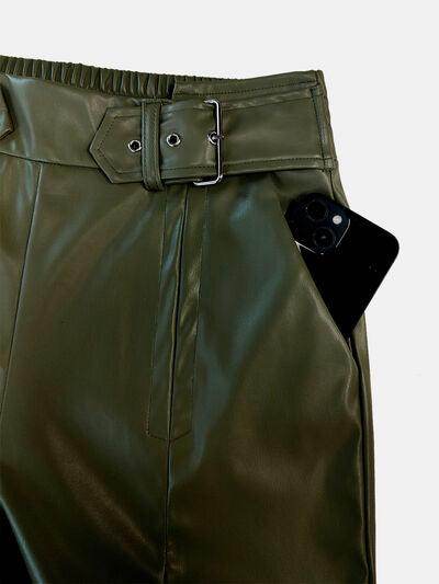 Half Elastic Waist Wide Leg Pants for Comfortable Style