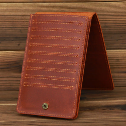 Men's Long Mobile Phone Bag Money Bag Head Layer Cowhide Crazy Ma Card Bag Wallet Card Clip Big Card Clip Thin