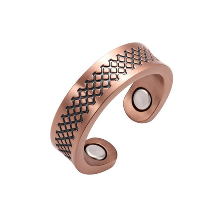 Magnetic Red Copper Adjustable Braided Bracelet
