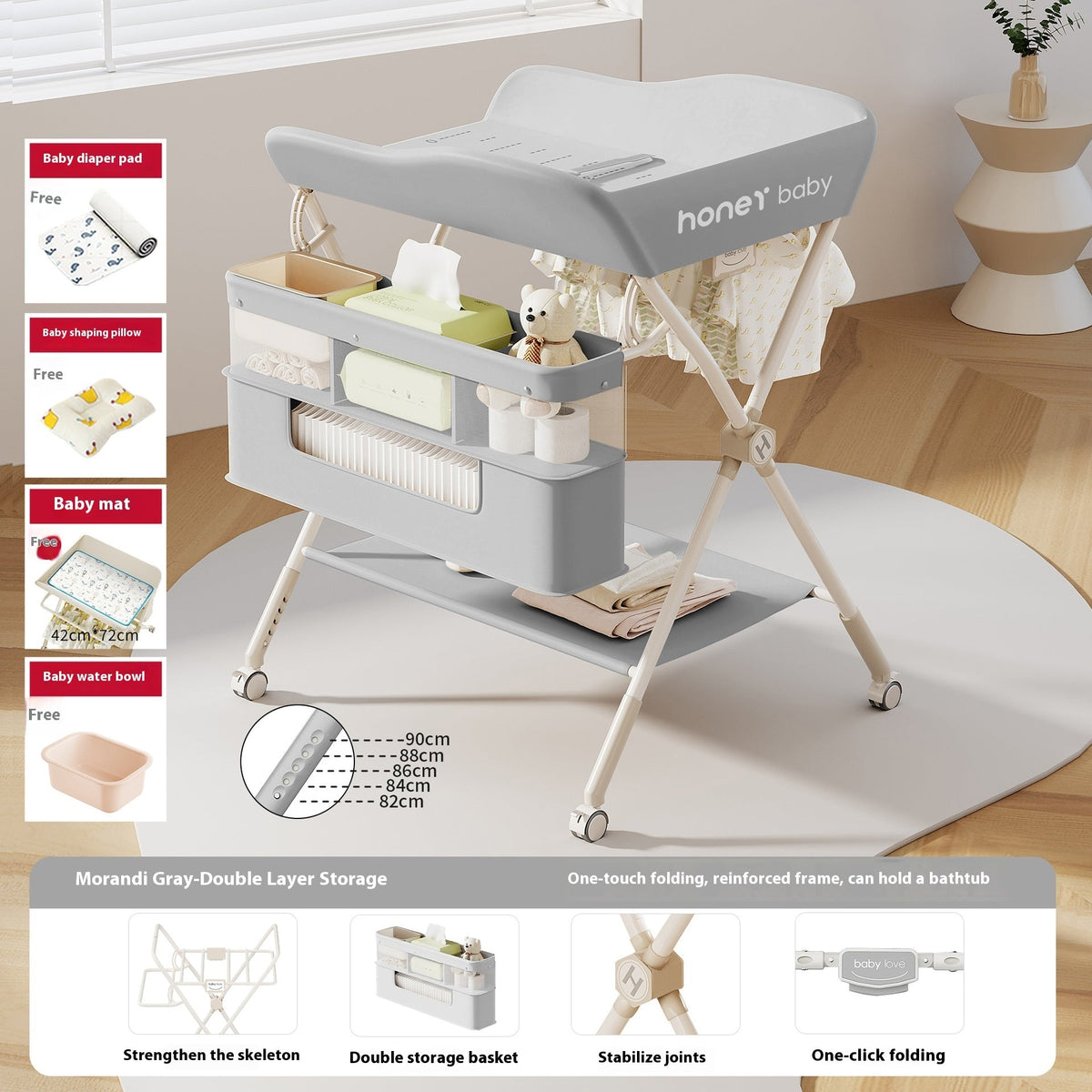 Multifunctional Foldable Diaper-changing Table Baby Care Urine Exchange