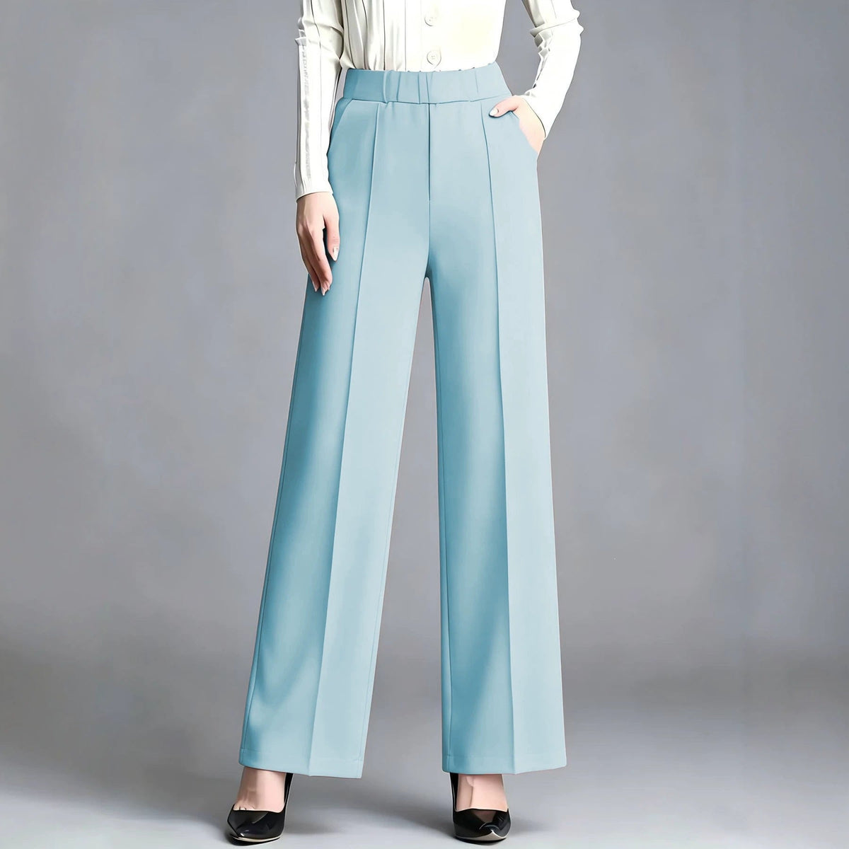 Women's High-waisted Wide-leg Straight-tailored Trousers