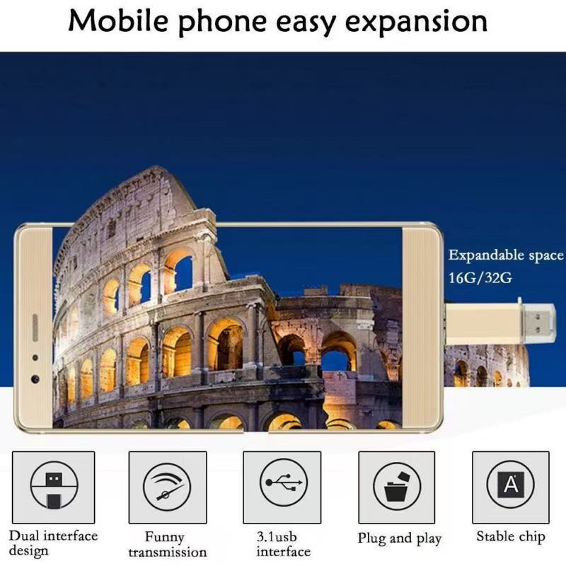 Type-C USB Flash Drive For Both Phones And Computers High-speed Large Capacity