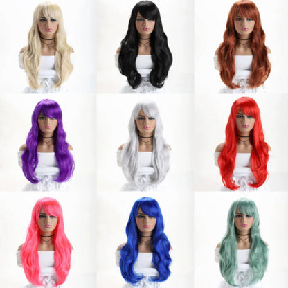Cosplay Wig Multicolour Women Curls Wavy Hair Anime Wig Long Curly Hair