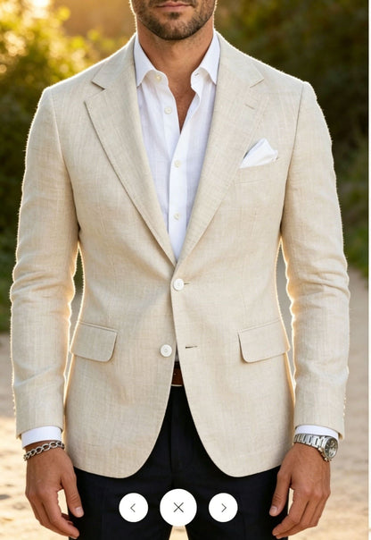 Men's Single Row Two Button Plaid Blazer