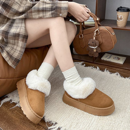 Women's Platform Lowtop Snow Boots, 2026 New Autumn Winter Warm Fleecelined Thickened Short Boots