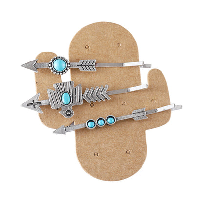 Bohemian Style Turquoise-encrusted Bobby Pin Hair Clip Set, A Popular