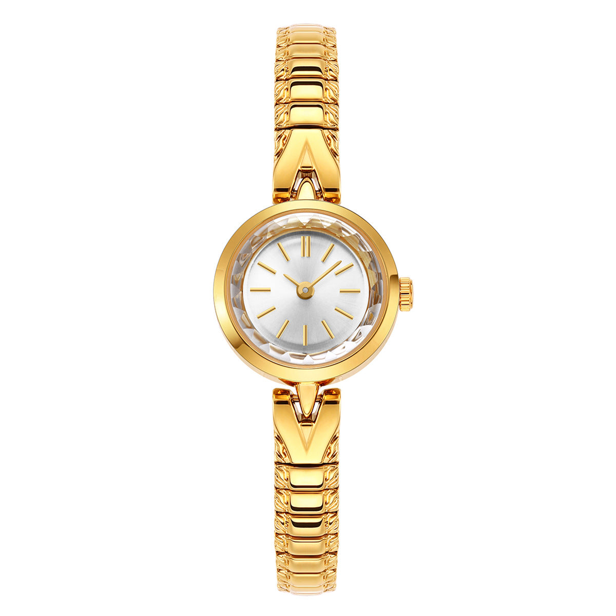 Womens Kaleidoscope Dial Vintage-style Quartz Gold Watch