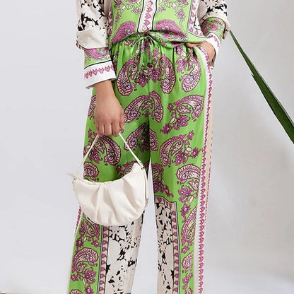 Women's Casual Long-Sleeve Loose Trousers Set