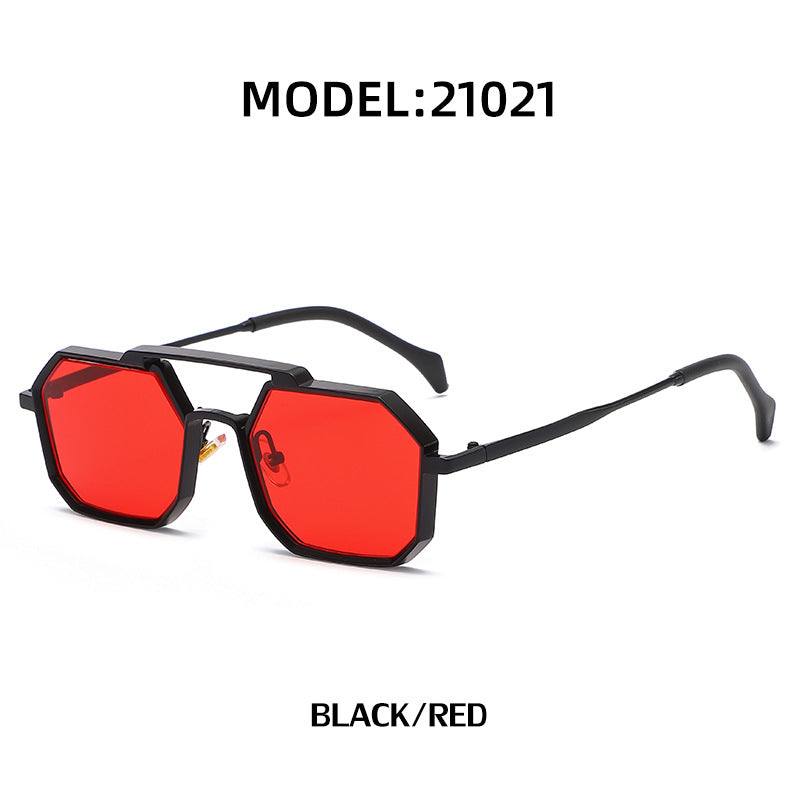 Steampunk Polygonal Small Frame Sunglasses