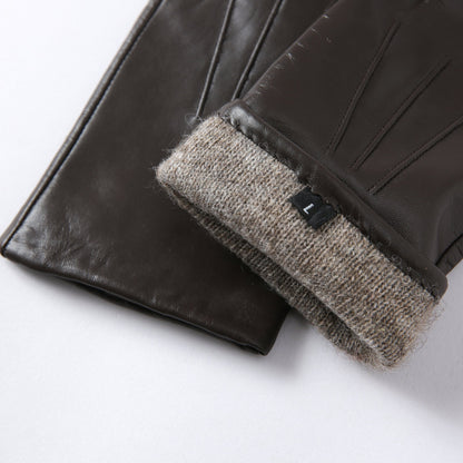 Wool-Lined Goat Leather Driving Gloves