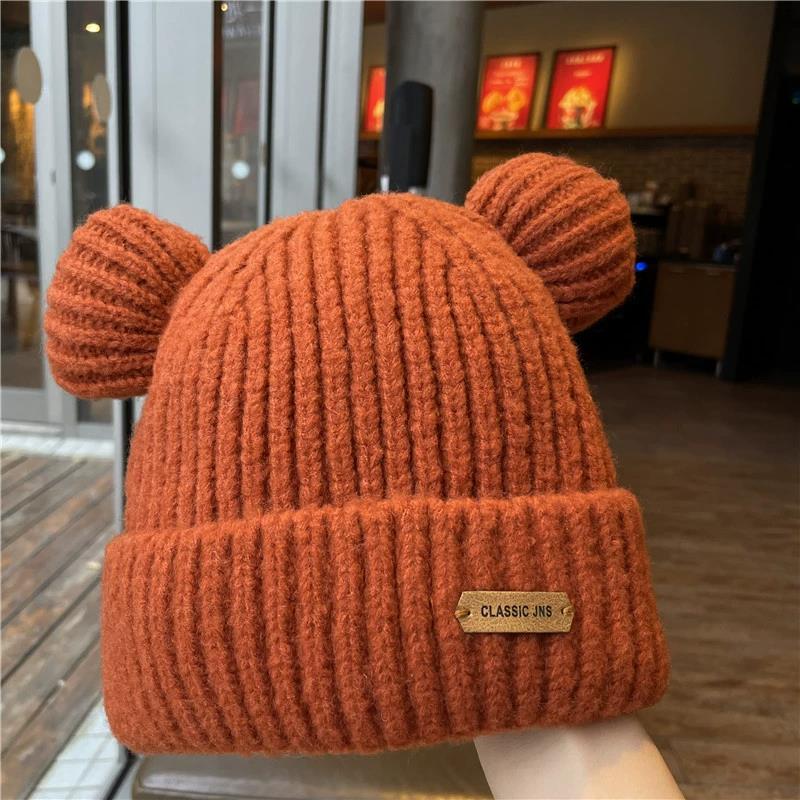 Autumn And Winter Bear Ears Wool Warm Hat