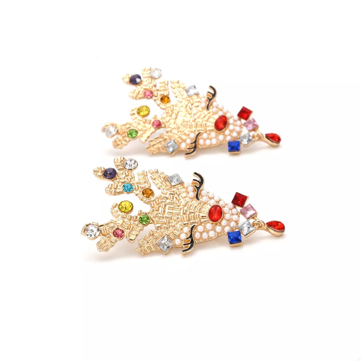 Christmas Reindeer Rhinestone Earrings