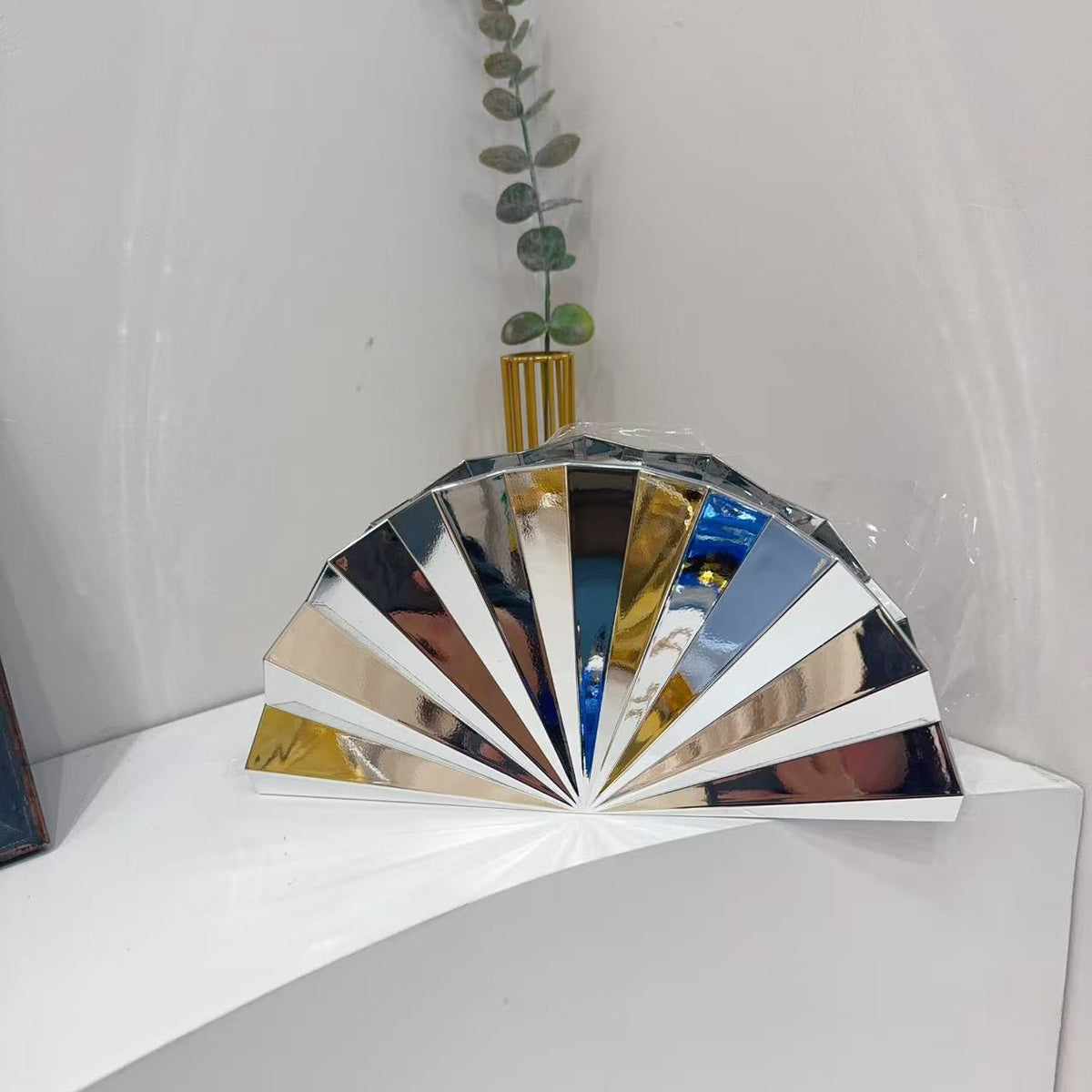 Personalized Fan-Shaped Acrylic Evening Dress Dinner Bag Clutch