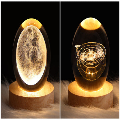 LED Galaxy Crystal Ball 3D Moon Lamp