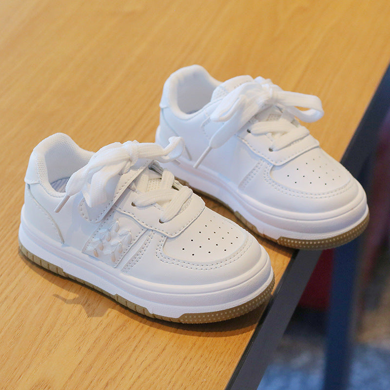 Children's White Shoes Sneakers Lightweight Non-slip Boys Casual Soft Bottom Baby Sneakers