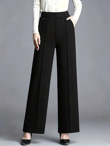 Women's High-waisted Wide-leg Straight-tailored Trousers