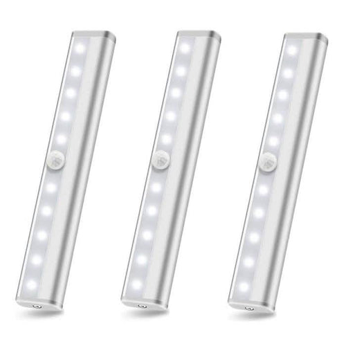3-Pack: 10-LED Motion Sensor Stick on Light Bars
