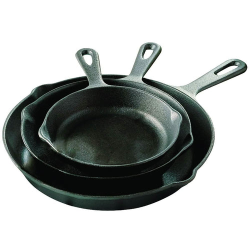 3-Piece: Pre-Seasoned Cast Iron Skillet Set