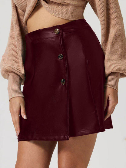 Buttoned High Rise Mini Skirt for Stylish Casual Wear