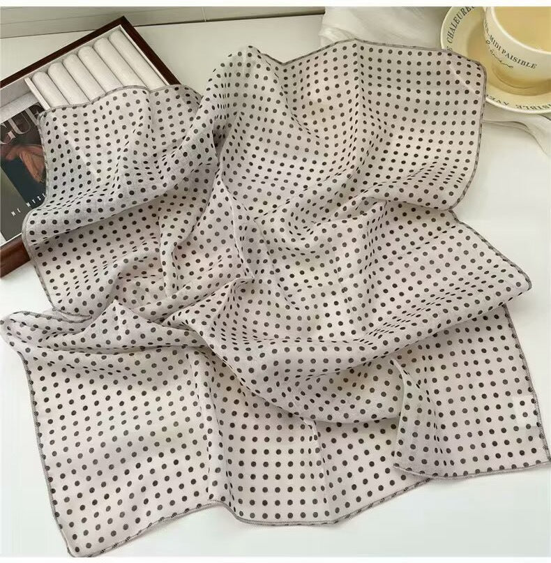 Korean-style Fresh And Delicate Floral Silk Scarf