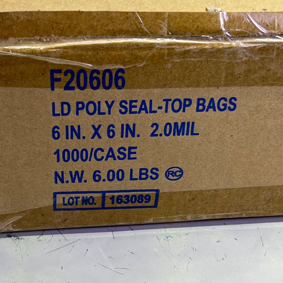 ELKAY PLASTICS (1000) LD Poly Seal-Top Bags 2.0mil 6in. x 6in F20606